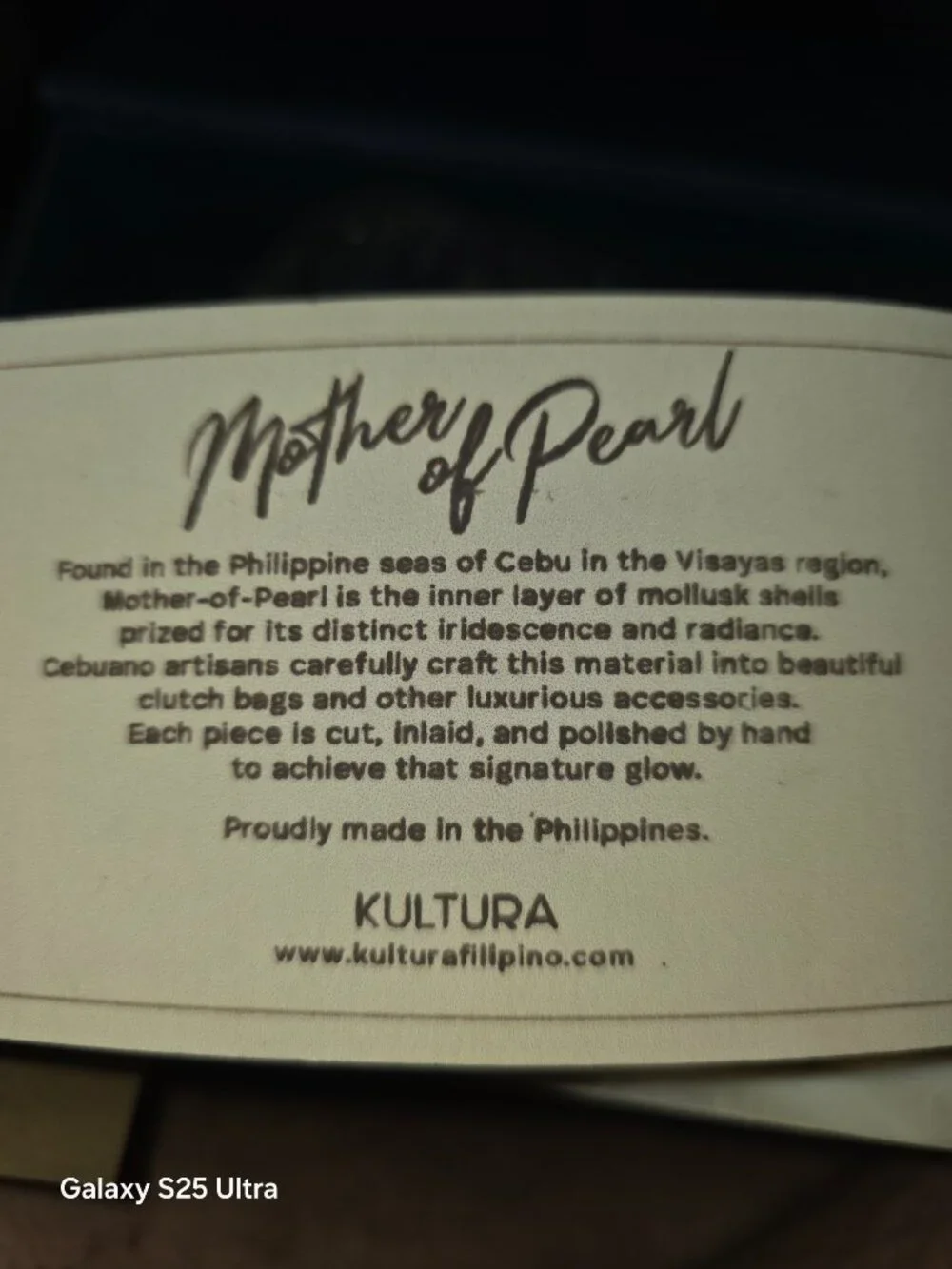 Brand New Kultura Handcrafted Mother of Pearl Mosaic Evening Clutch
